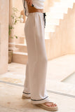 Nivae White Black Contrast Detail Pants