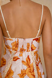 Reya Orange Floral Lace Detail Cami Top