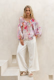 Elani Pink Floral Blouse