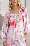 Elani Pink Floral Blouse