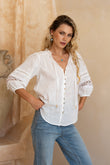 Helina White Lace Blouse
