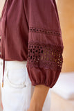 Helina Brown Lace Blouse
