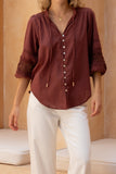 Helina Brown Lace Blouse