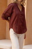 Helina Brown Lace Blouse