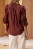 Helina Brown Lace Blouse