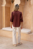 Helina Brown Lace Blouse