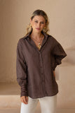 Rin Brown Stripe Shirt