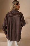 Rin Brown Stripe Shirt