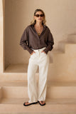 Rin Brown Stripe Shirt