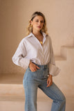 Rin Beige Stripe Shirt