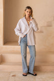 Rin Beige Stripe Shirt