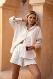 Rin Beige Stripe Shirt