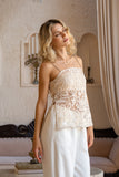 Joliette Beige Lace Top