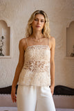 Joliette Beige Lace Top