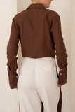 Luma Brown Wrap Shirt