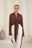 Luma Brown Wrap Shirt