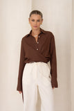 Luma Brown Wrap Shirt