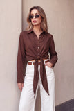 Luma Brown Wrap Shirt