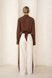 Luma Brown Wrap Shirt