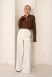 Luma Brown Wrap Shirt
