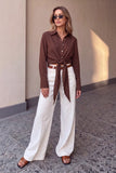 Luma Brown Wrap Shirt