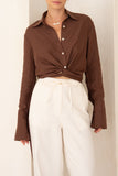 Luma Brown Wrap Shirt