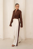 Luma Brown Wrap Shirt