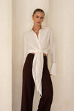 Luma White Wrap Shirt