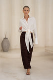 Luma White Wrap Shirt