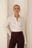 Luma White Wrap Shirt