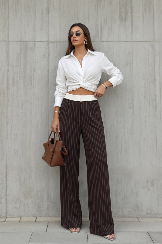Luma White Wrap Shirt