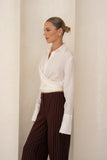 Luma White Wrap Shirt