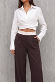Luma White Wrap Shirt