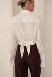 Luma White Wrap Shirt