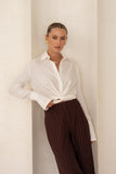 Luma White Wrap Shirt