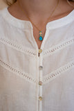 Anara White Jacquard Blouse