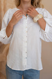 Anara White Jacquard Blouse
