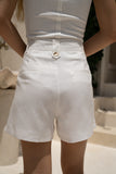 Sora White Tailored Shorts
