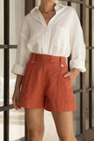 Sora Terracotta Red Tailored Shorts