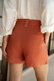 Sora Terracotta Red Tailored Shorts