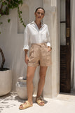 Sora Camel Tailored Shorts