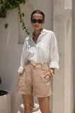 Sora Camel Tailored Shorts