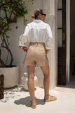 Sora Camel Tailored Shorts