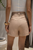 Sora Camel Tailored Shorts