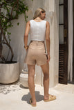 Sora Camel Tailored Shorts