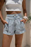 Denia Light Blue Denim Cargo Shorts