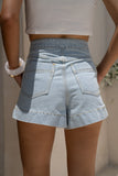 Denia Light Blue Denim Cargo Shorts