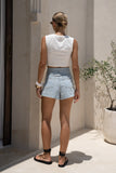 Denia Light Blue Denim Cargo Shorts