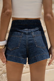 Denia Dark Blue Denim Cargo Shorts
