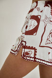 Mira Brown Sea Shells Tropical Ric Rac Shorts